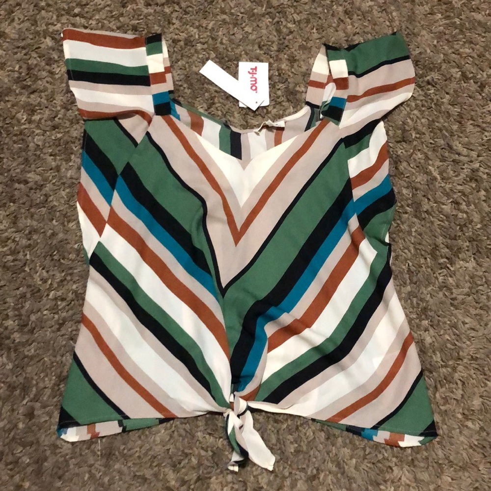 Multi colored striped tank top